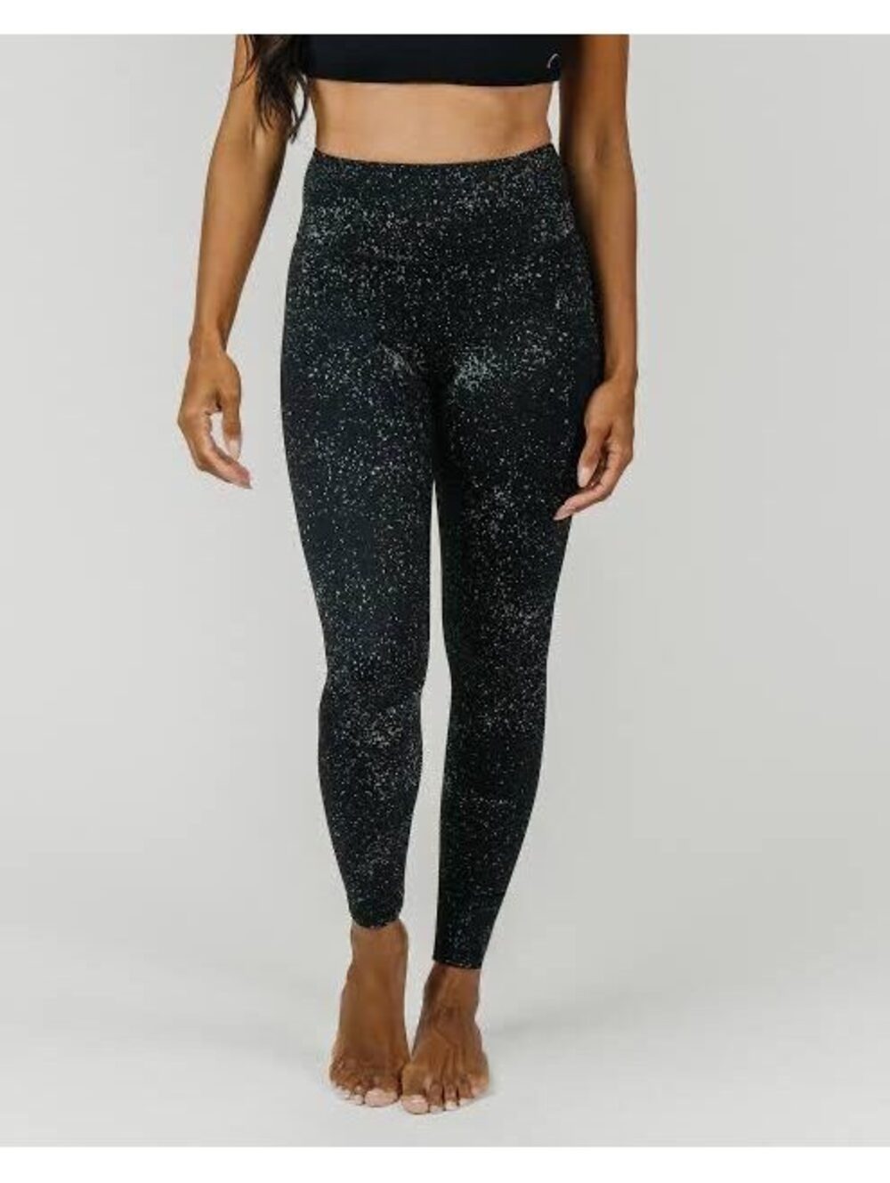 ZYIA Active Black Splatter Leggings Size 4 Pockets